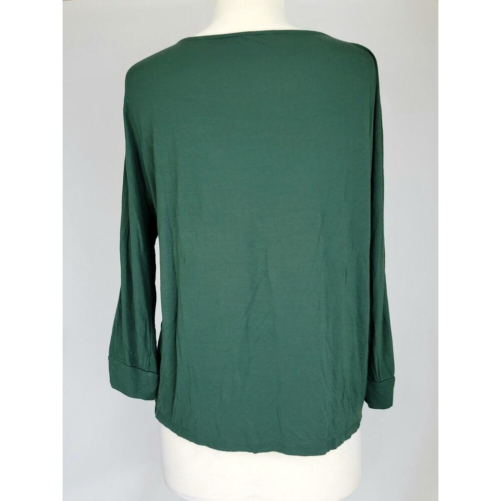 LOFT Colorblock Long Sleeve Top Green Khaki Women's Size Small - Picture 2 of 6
